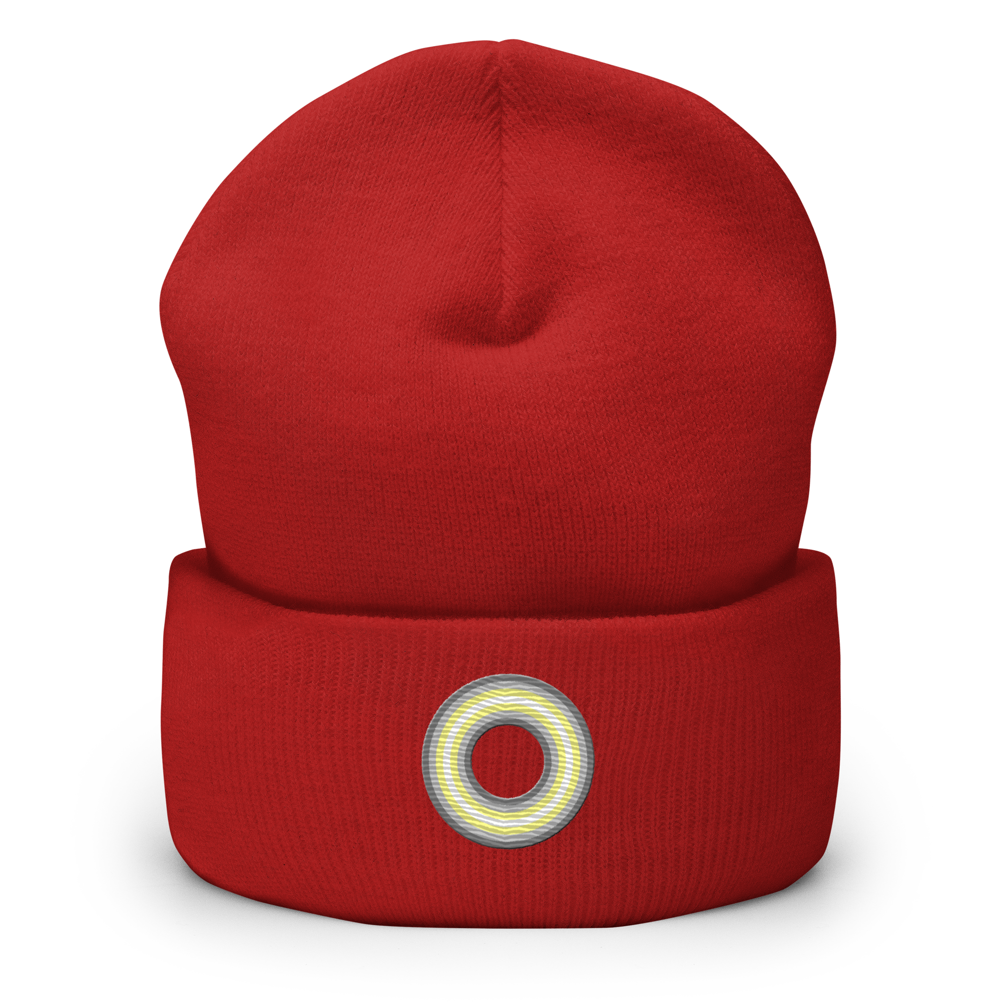 Embroidered Beanie: Demigender Pride Ring Emblem Design
