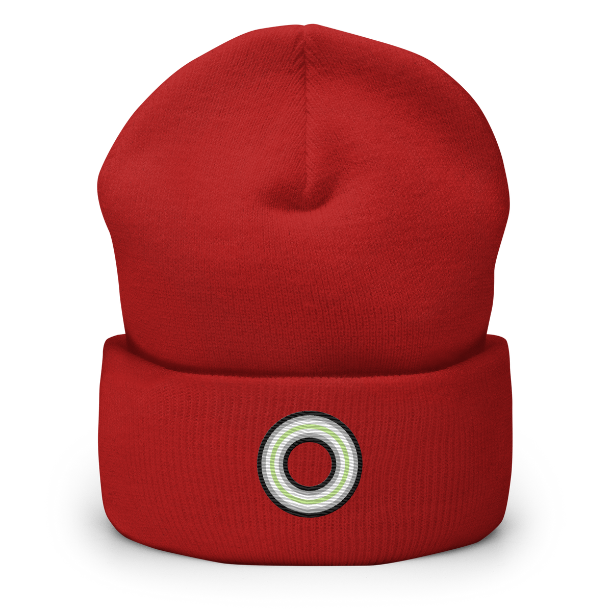 Embroidered Beanie: Agender Pride Ring Emblem Design