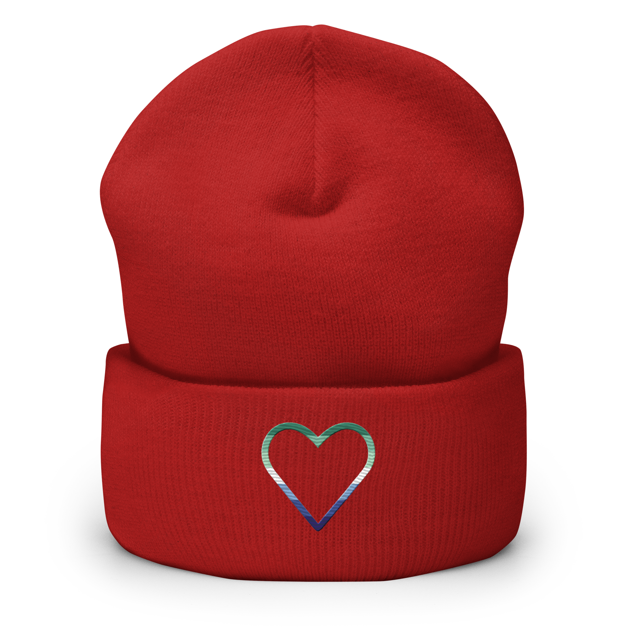 Gay Pride Heart Beanie: Embroidered Pride Hat