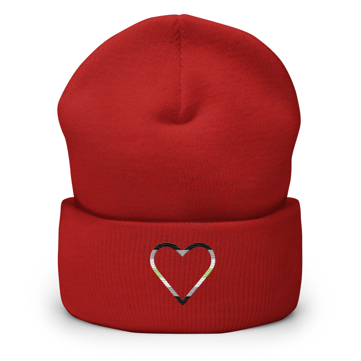 Agender Heart Beanie: Embroidered Pride Hat