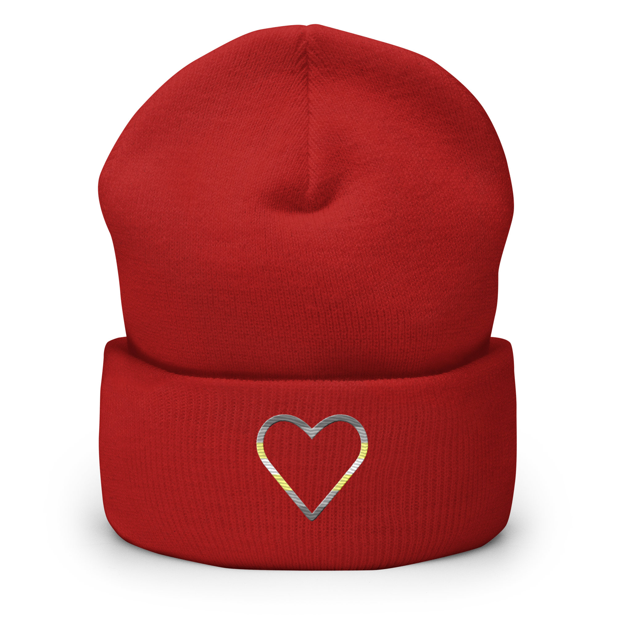 Demigender Heart Beanie: Embroidered Pride Hat