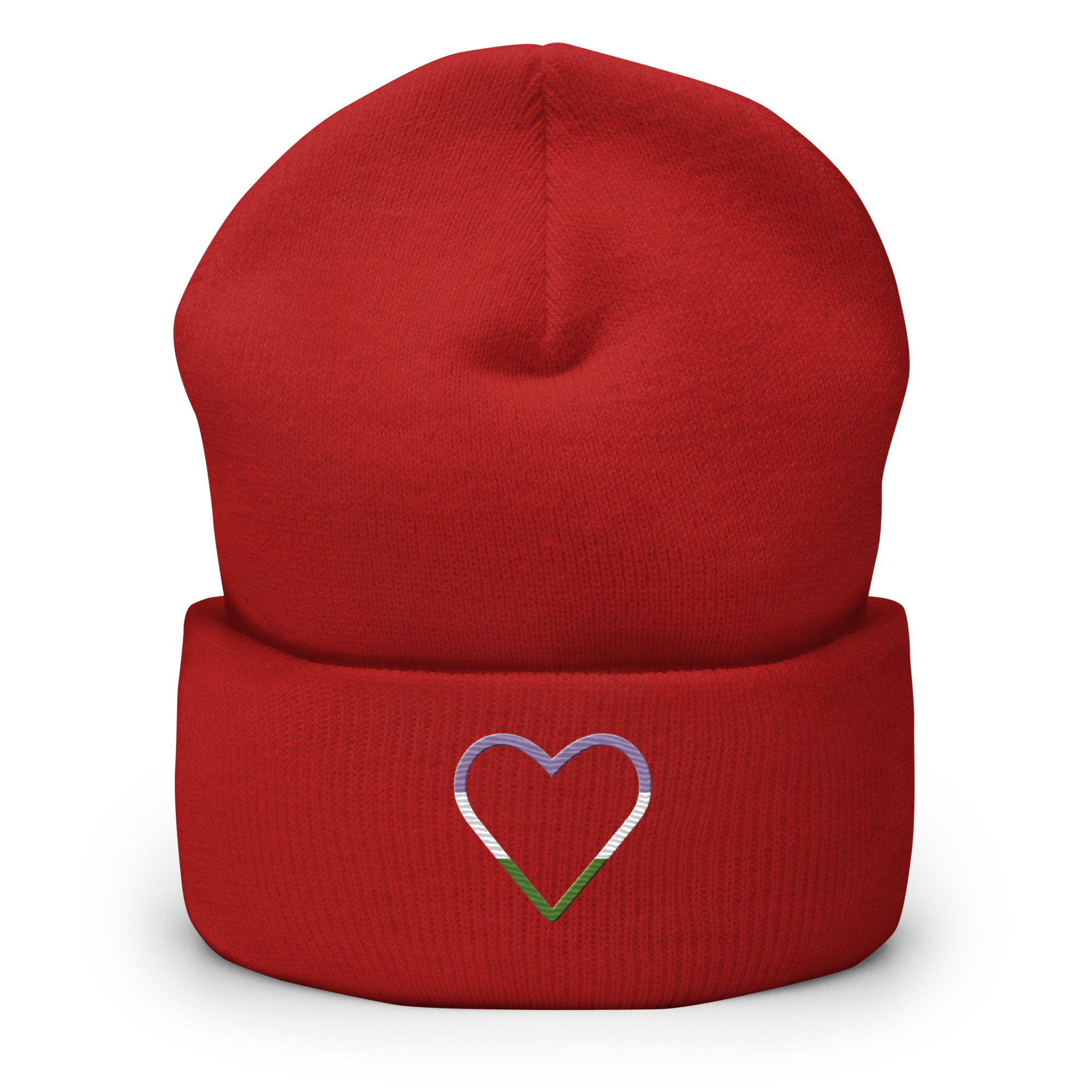 Genderqueer Heart Beanie: Embroidered Pride Hat