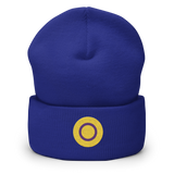 Intersex Flag Embroidered Circle Beanie: Celebratory LGBTQ+ Pride Design