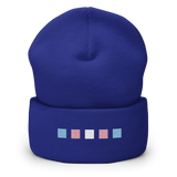 Embroidered Transgender Beanie: Pride Flag Horizontal Square Design