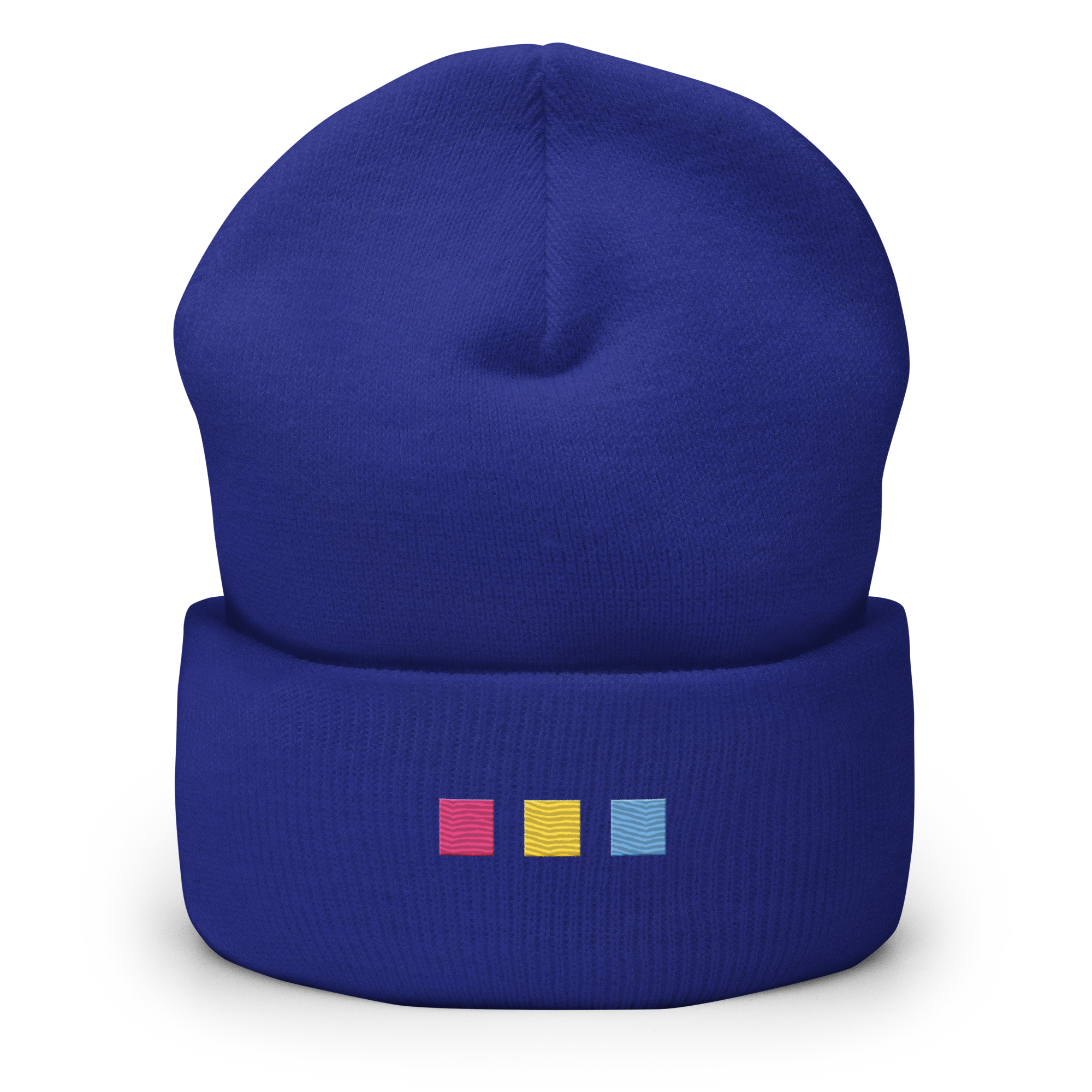 Embroidered Pansexual Beanie: Pride Flag Horizontal Square Design
