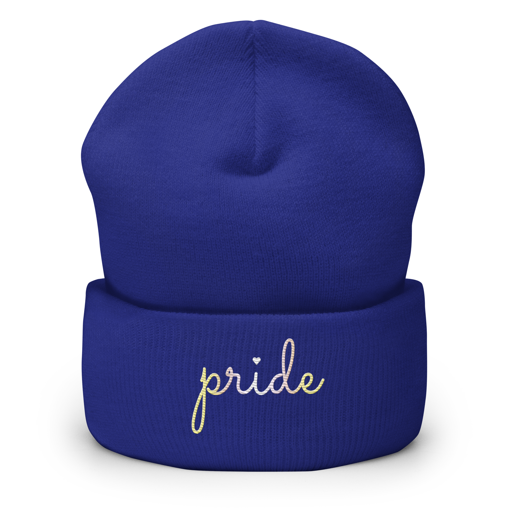 Pangender Pride Beanie: Cursive 'Pride' in Gradient Colors