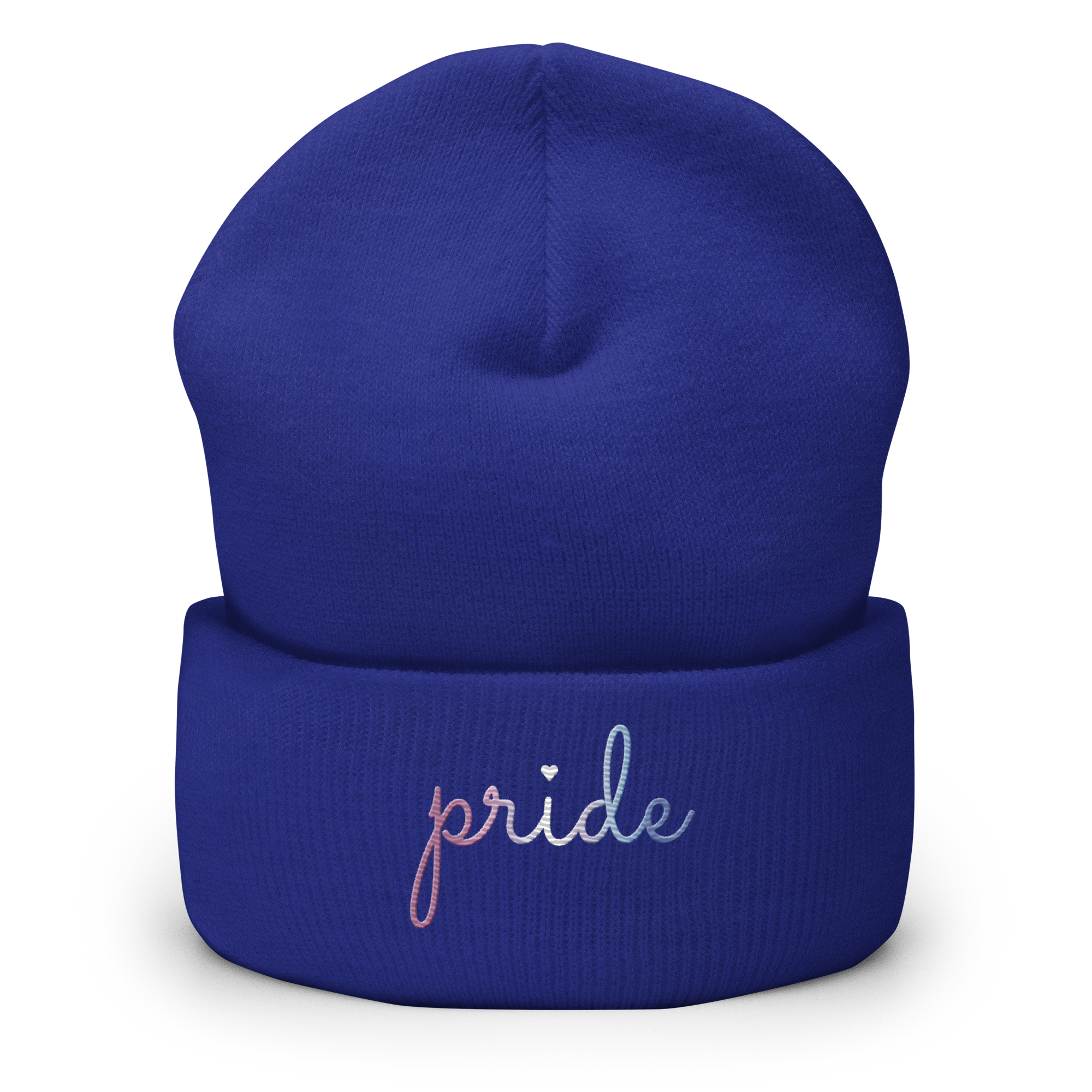 Bigender Pride Beanie: Cursive 'Pride' in Gradient Colors