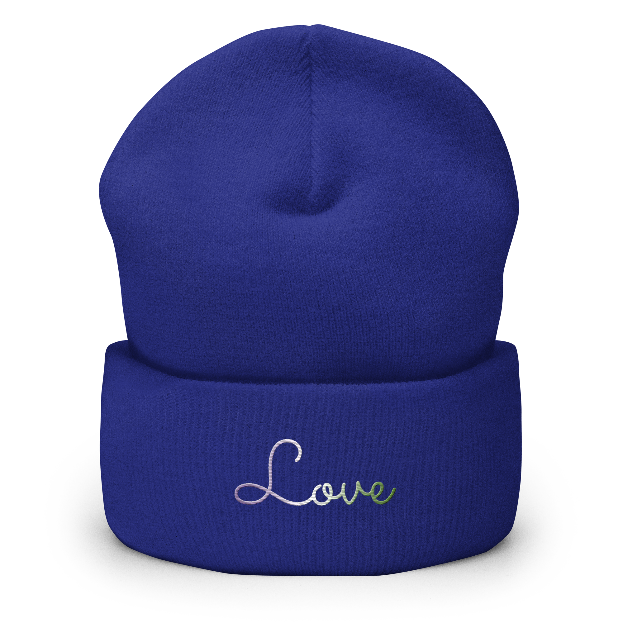 Genderqueer Love Script Beanie: Ellegantly Embroidered Pride Hat