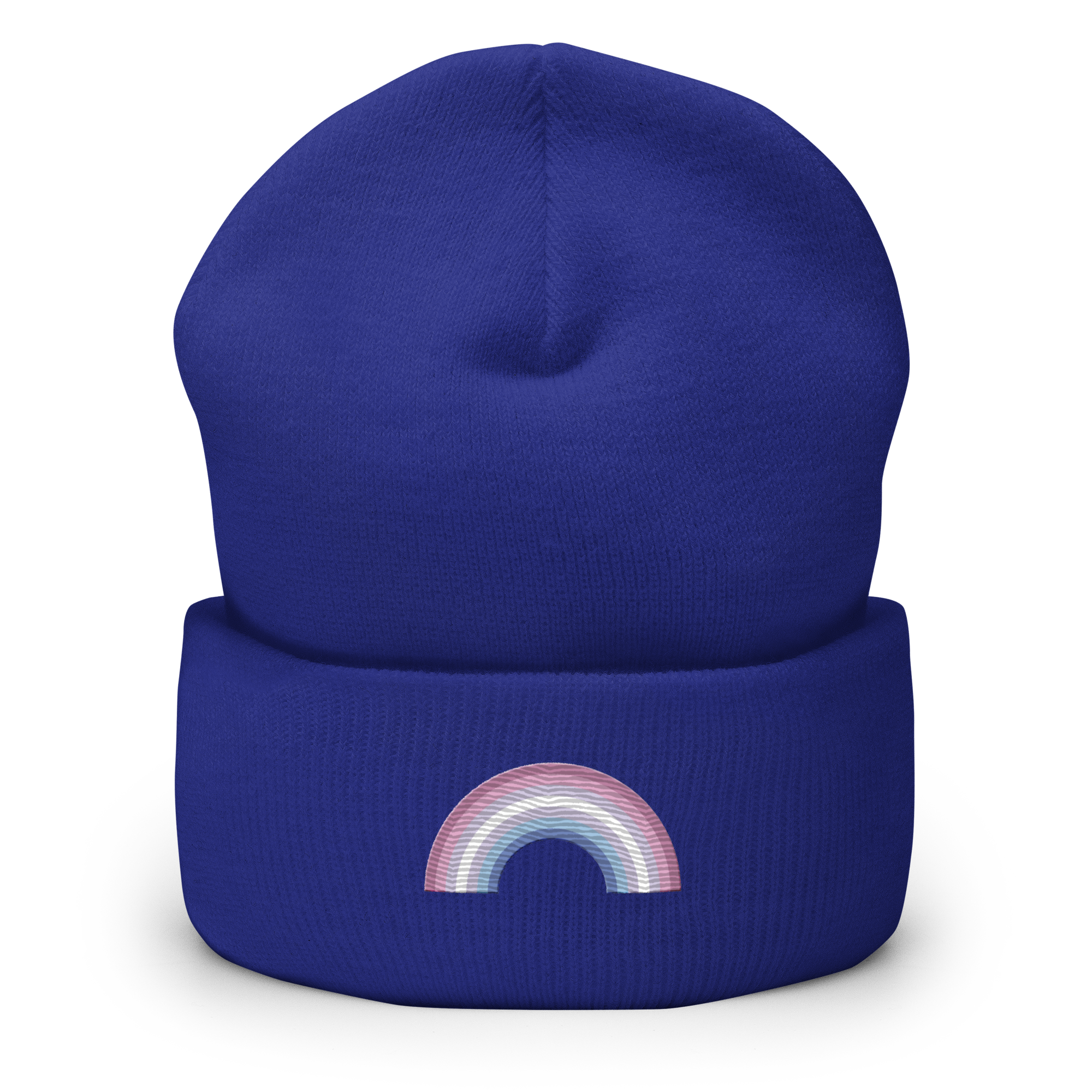 Embroidered Bigender Rainbow Beanie: Pride Flag LGBTQ+ Design