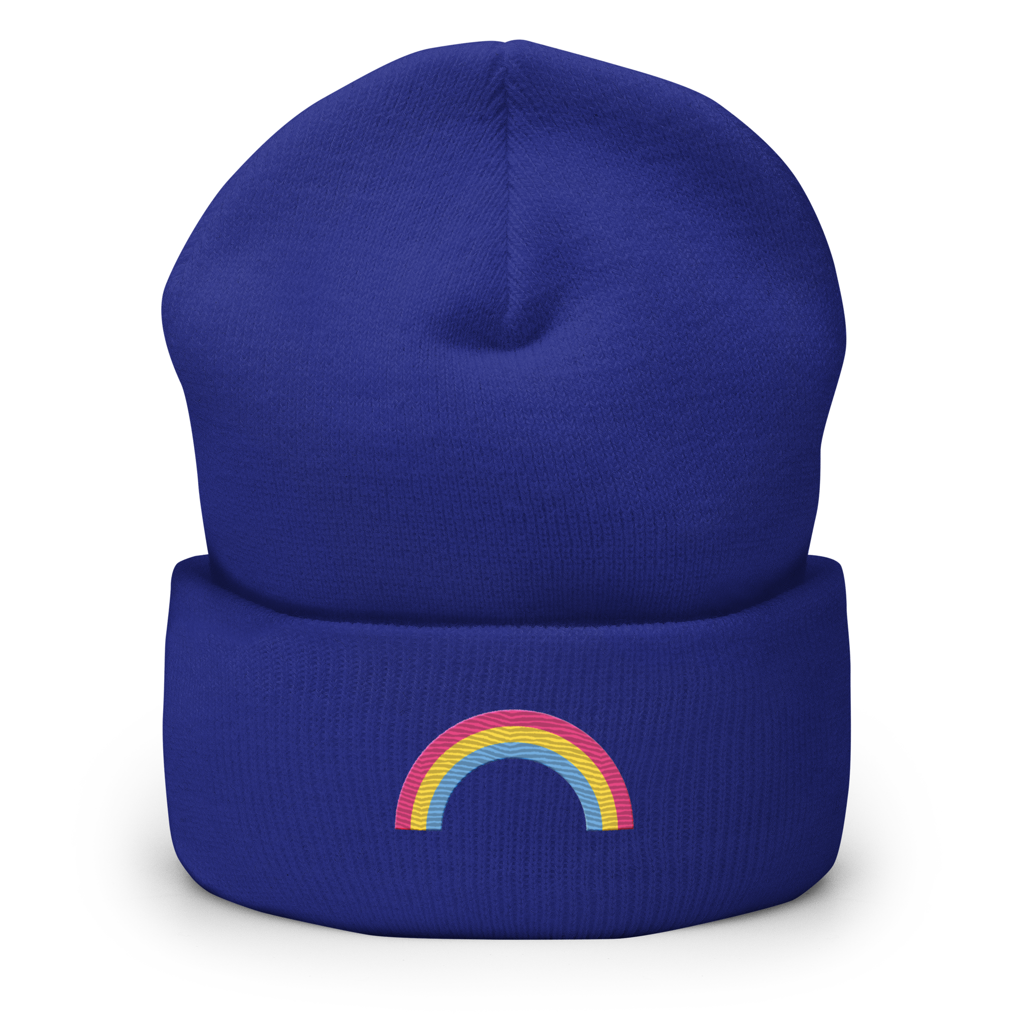 Embroidered Pansexual Rainbow Beanie: Pride Flag LGBTQ+ Design