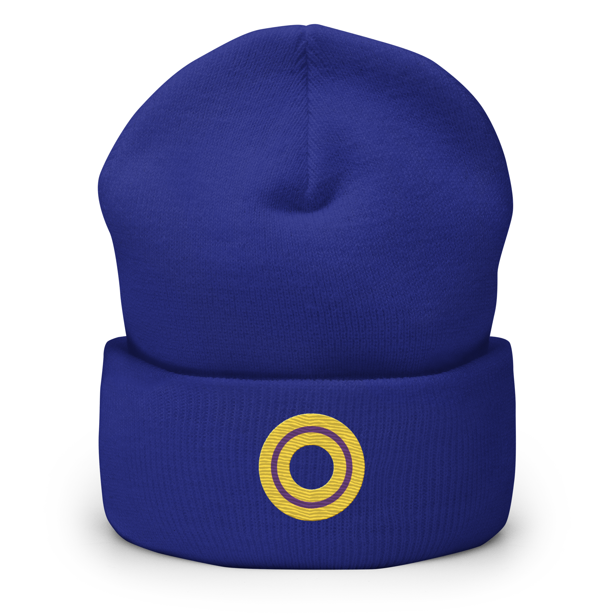 Embroidered Beanie: Intersex Pride Ring Emblem Design