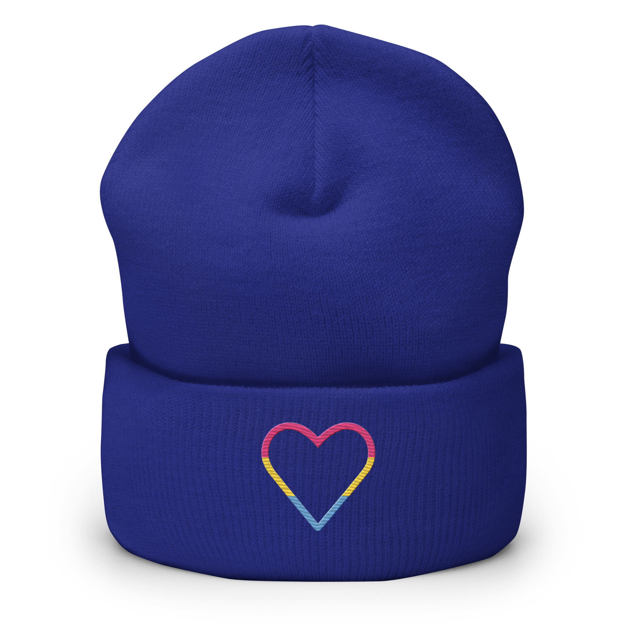 Pansexual Heart Beanie: Embroidered Pride Hat