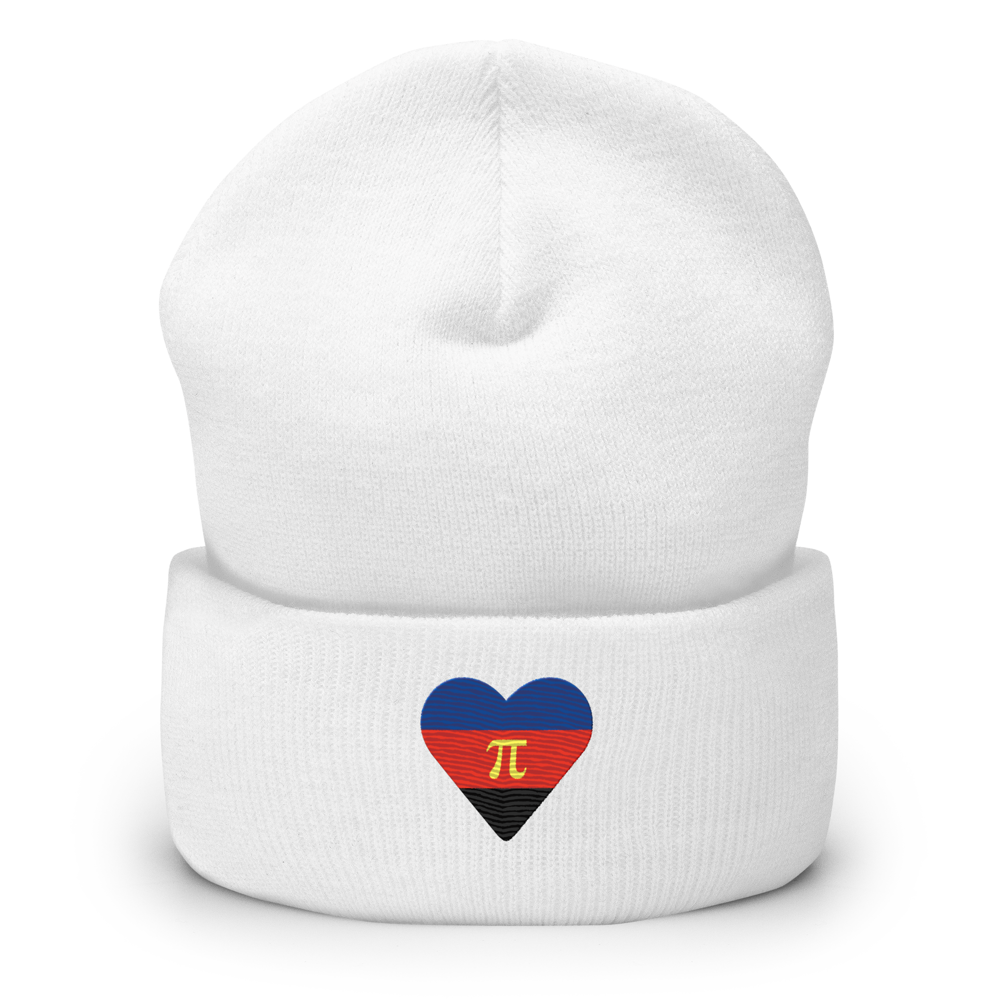 Polyamory Flag Embroidered Heart Beanie: Celebratory LGBTQ+ Pride Design