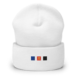 Embroidered Polyamory Beanie: Pride Flag Horizontal Square Design
