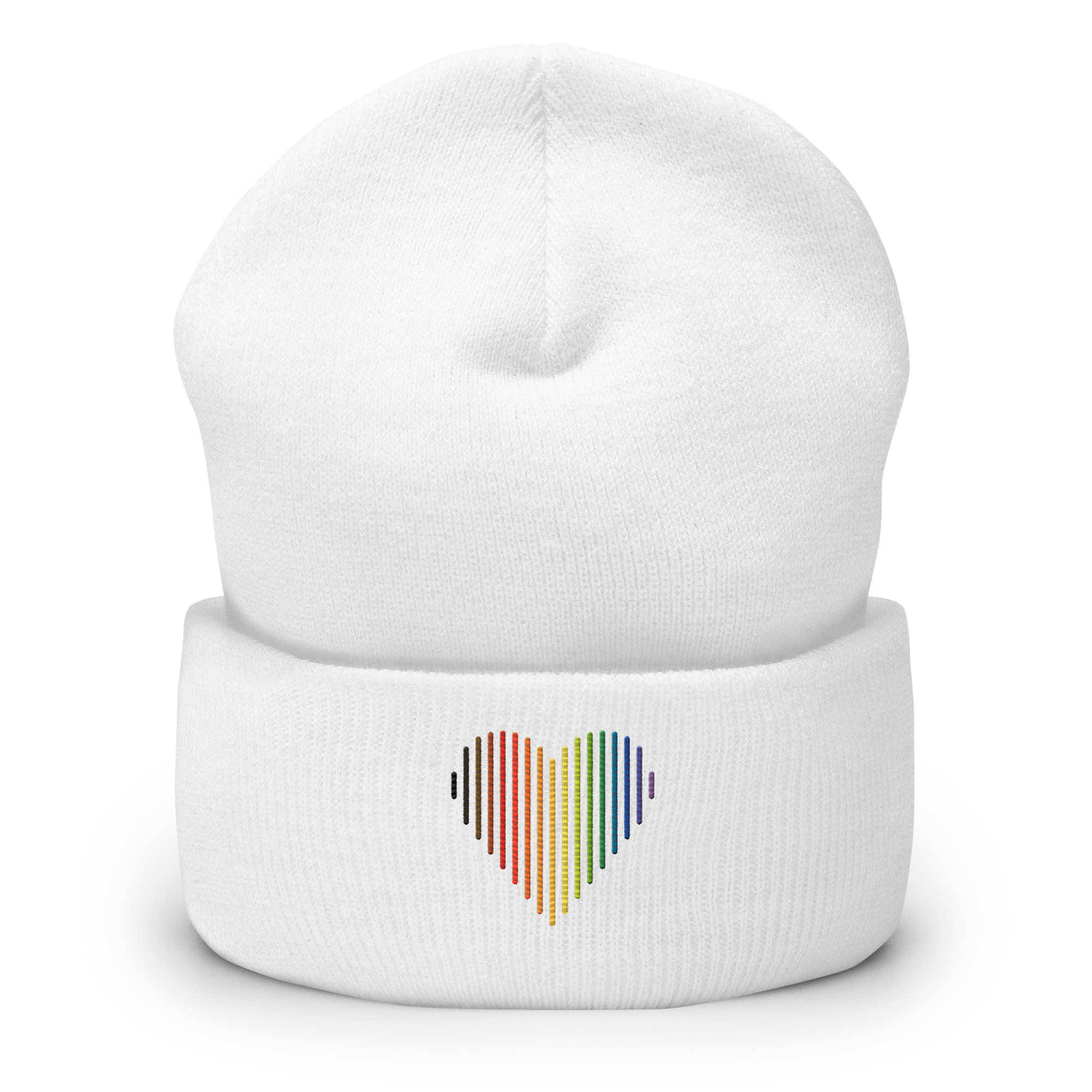 Philly Pride Heart Lines Beanie: Embroidered Pride Gradient Hat