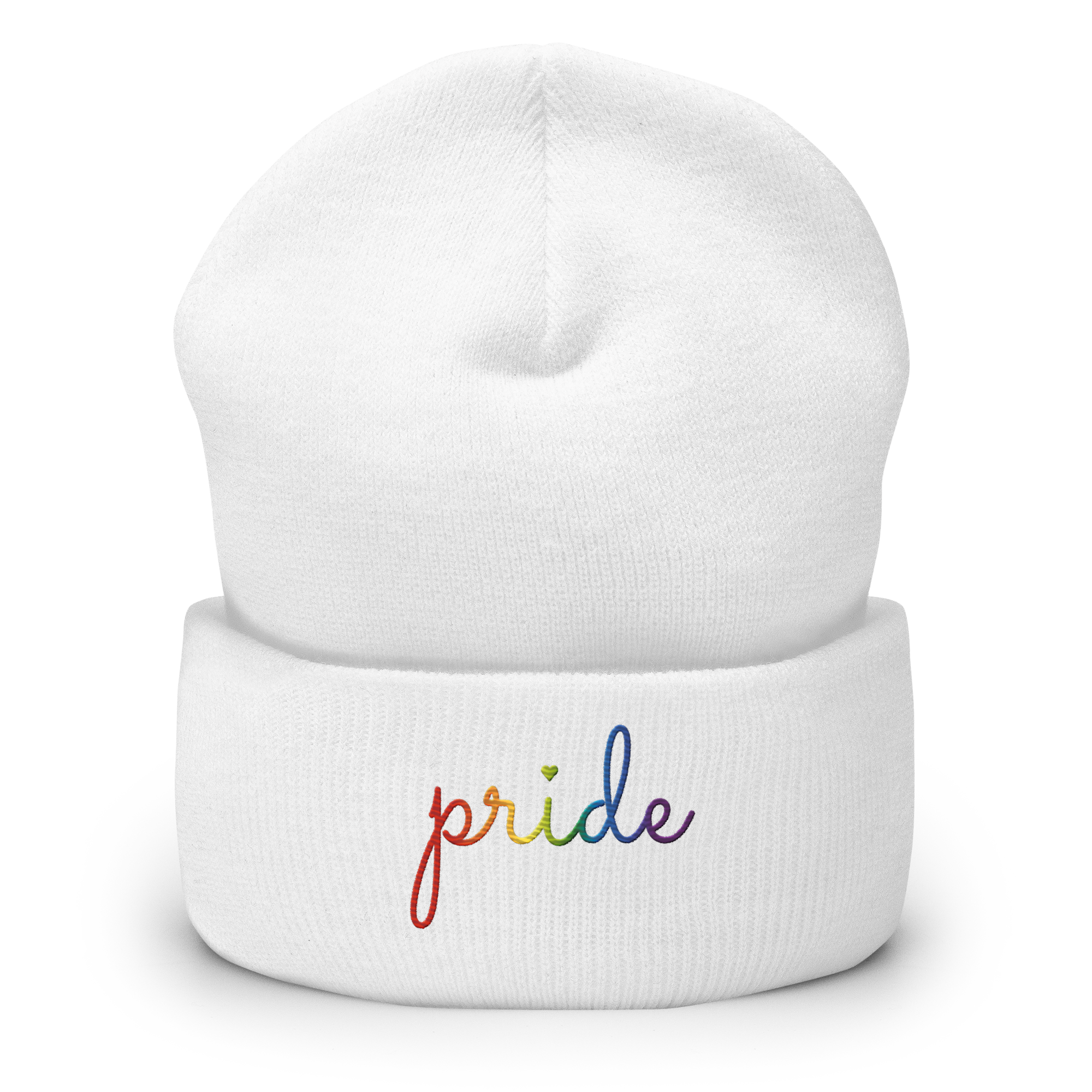 Pride Beanie: Cursive 'Pride' in Gradient Colors