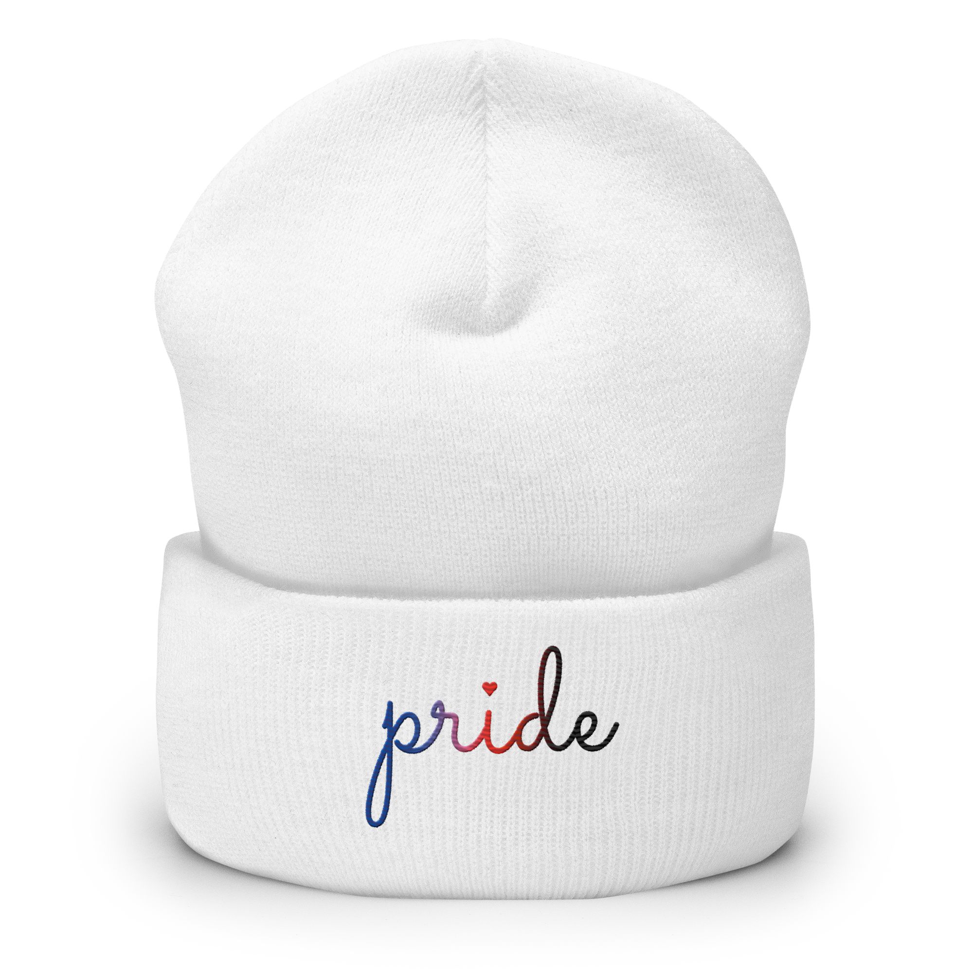 Polyamory Pride Beanie: Cursive 'Pride' in Gradient Colors