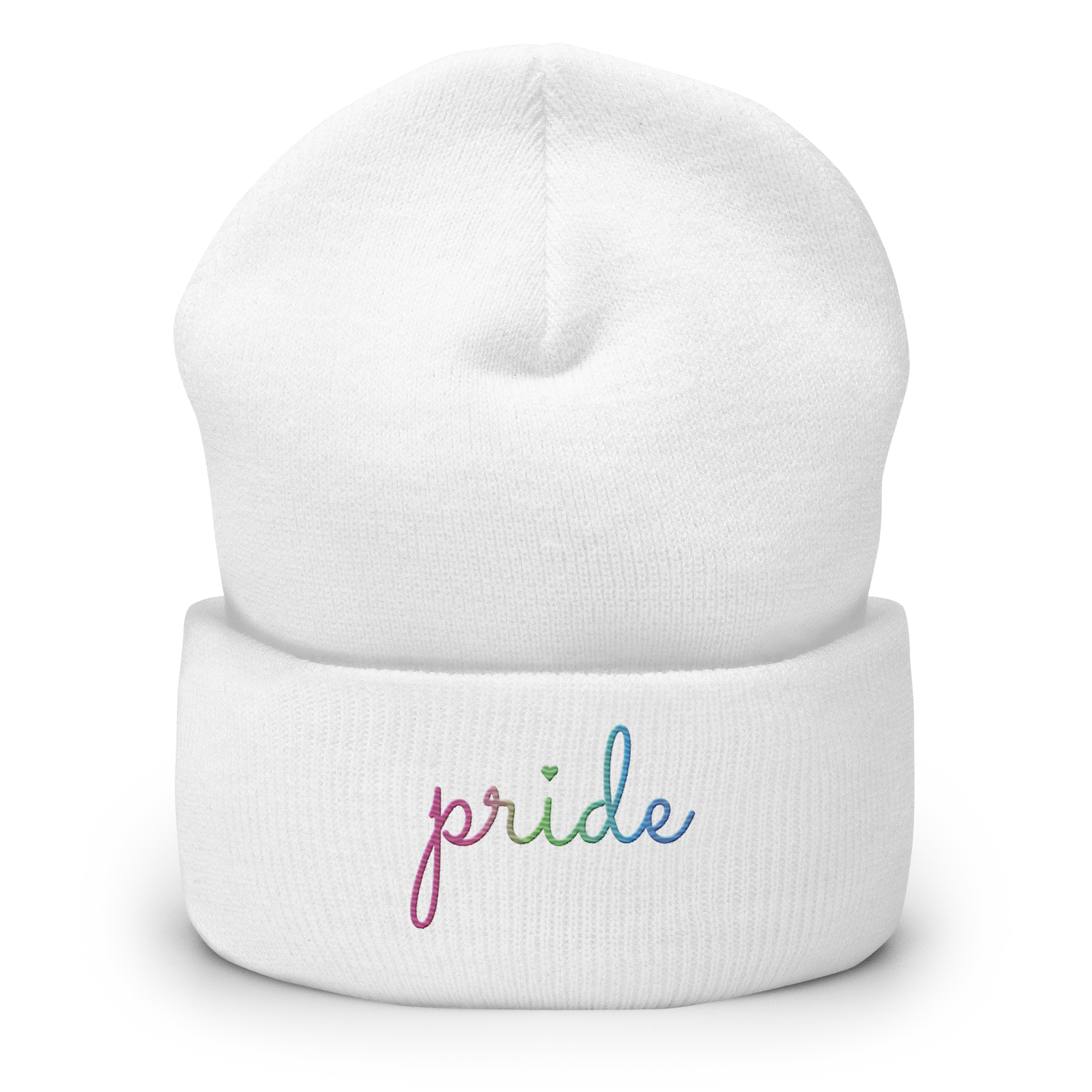 Polysexual Pride Beanie: Cursive 'Pride' in Gradient Colors