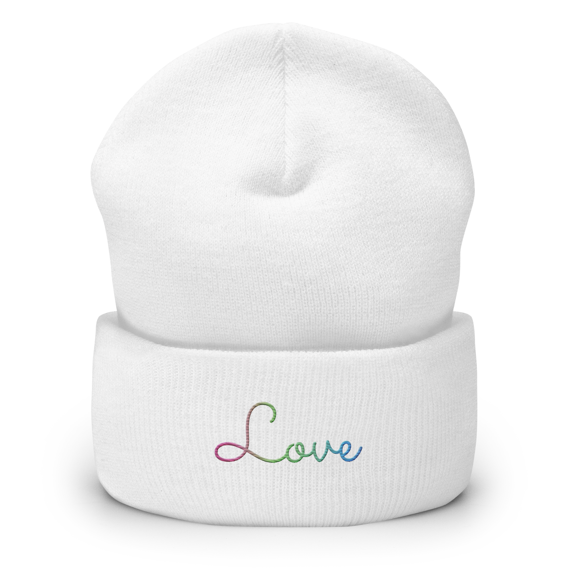 Polysexual Love Script Beanie: Ellegantly Embroidered Pride Hat