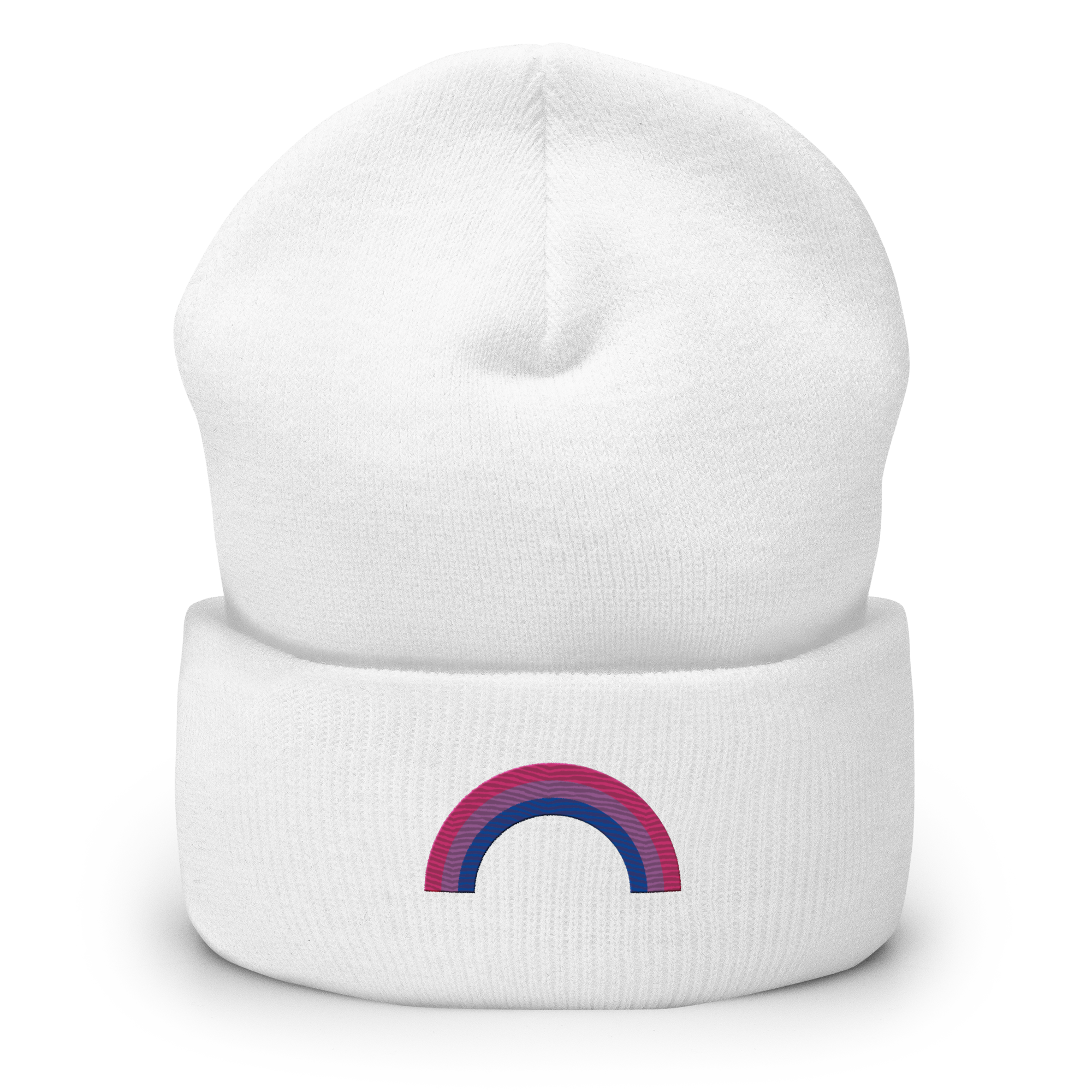 Embroidered Bisexual Rainbow Beanie: Pride Flag LGBTQ+ Design