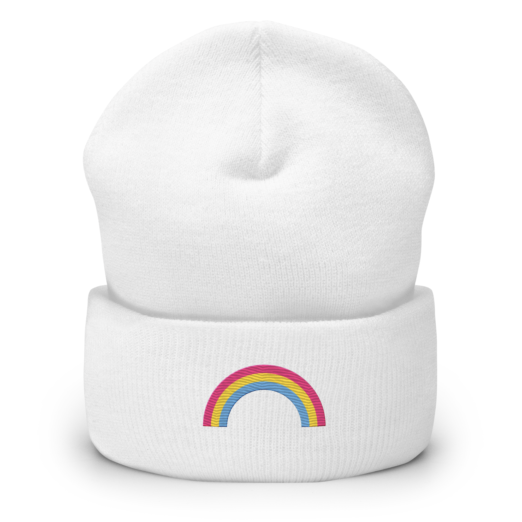 Embroidered Pansexual Rainbow Beanie: Pride Flag LGBTQ+ Design