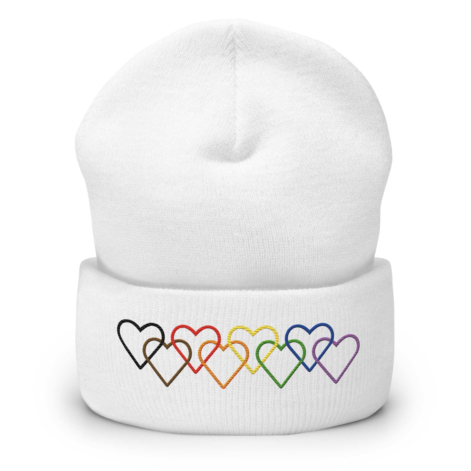 Philly Pride Beanie: Interlaced Heart Outlines Embroidered Hat