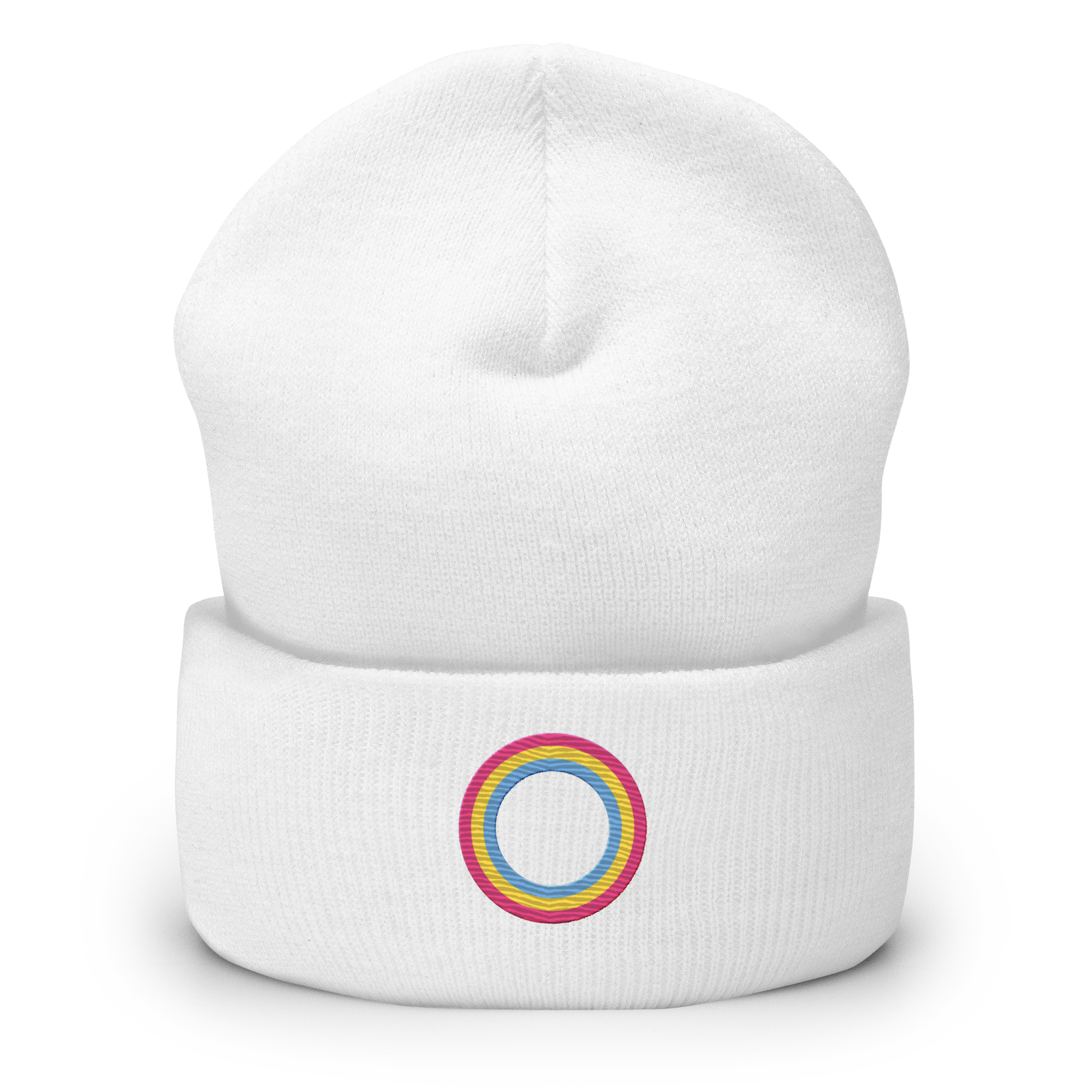 Embroidered Beanie: Pansexual Pride Ring Emblem Design