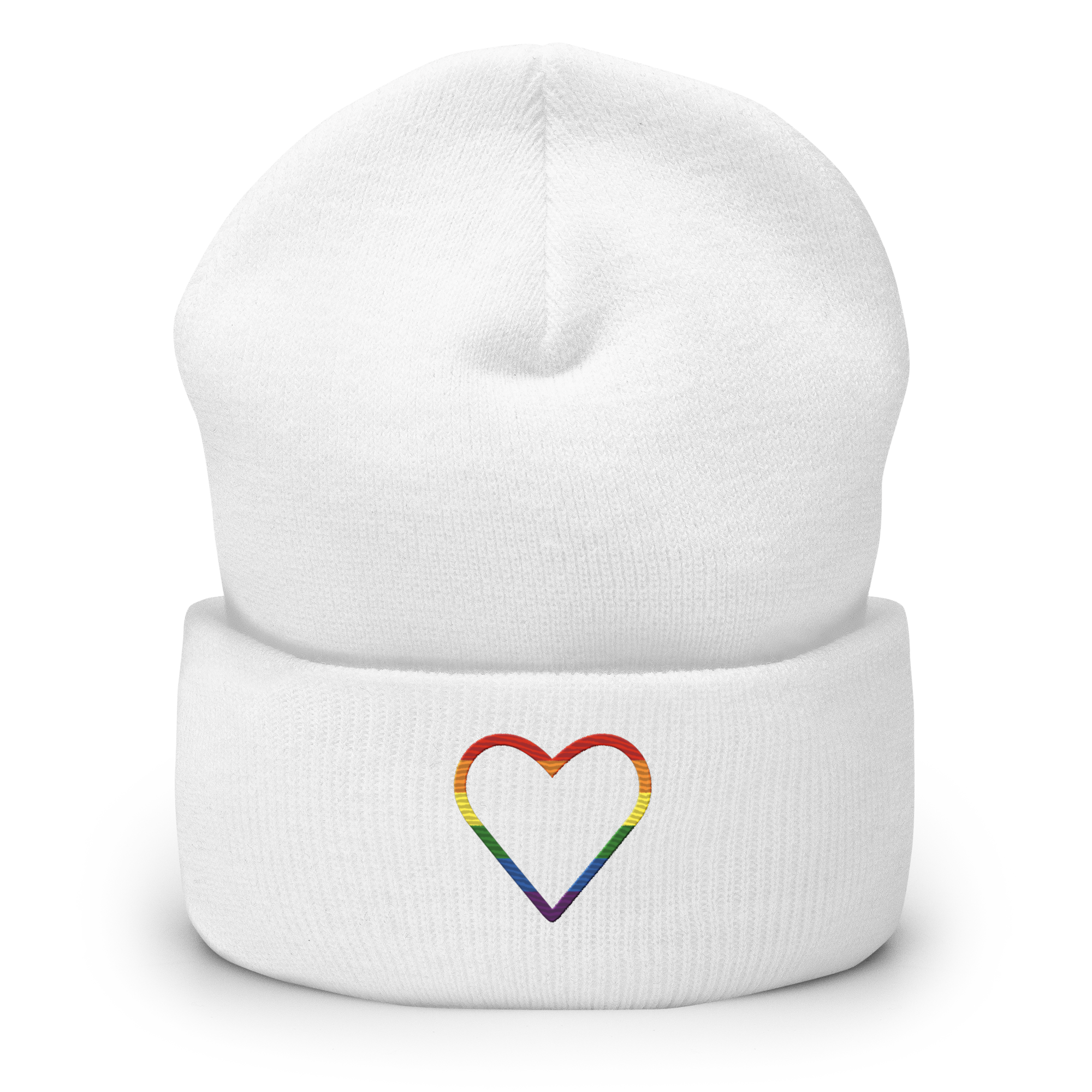 Pride Heart Beanie: Embroidered Pride Hat