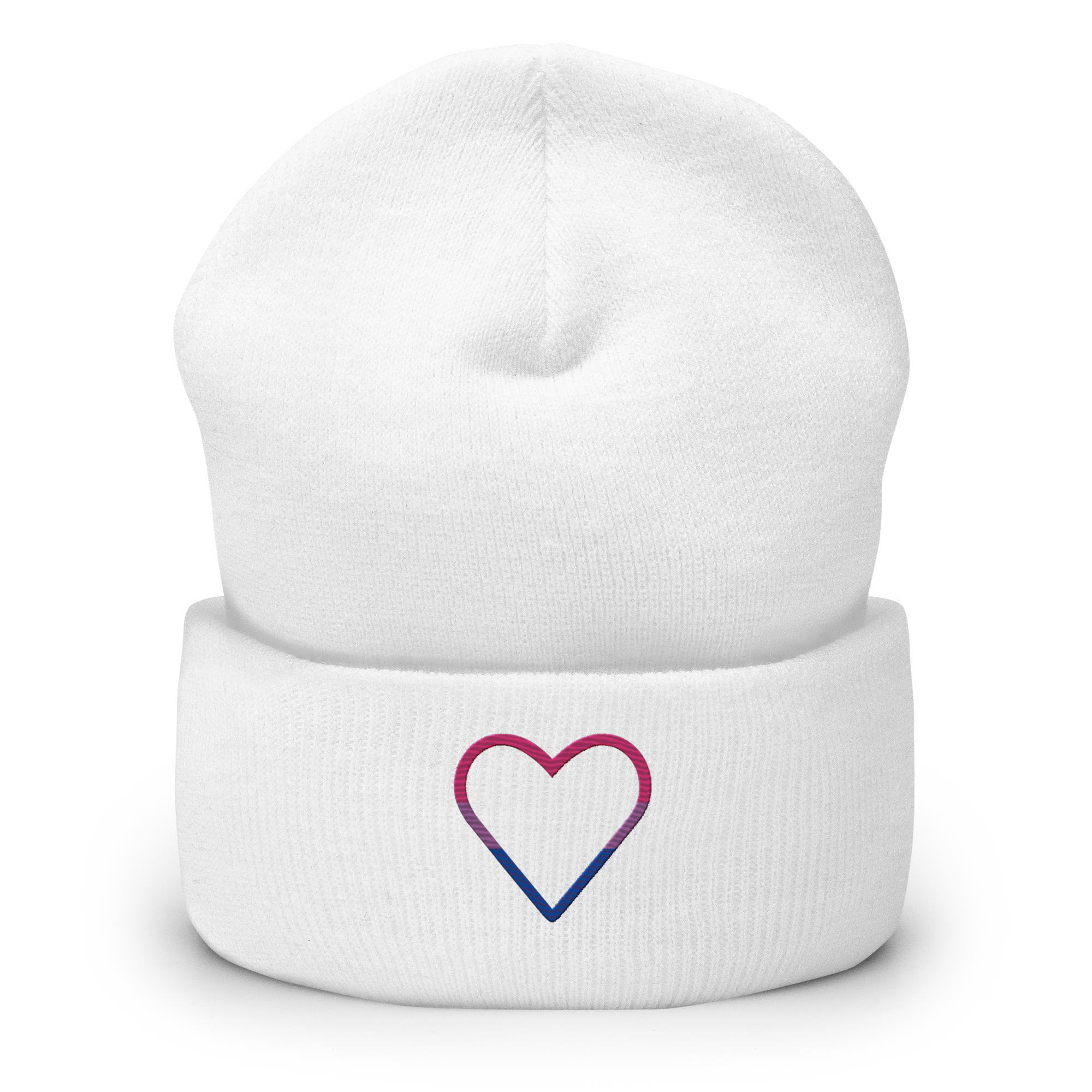 Bisexual Heart Beanie: Embroidered Pride Hat