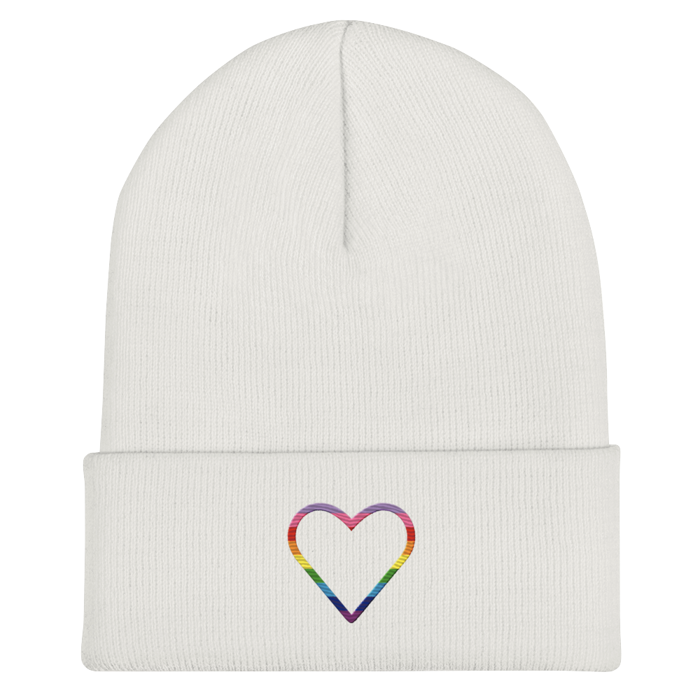 Gilbert Baker Pride Heart Beanie: Embroidered Pride Hat