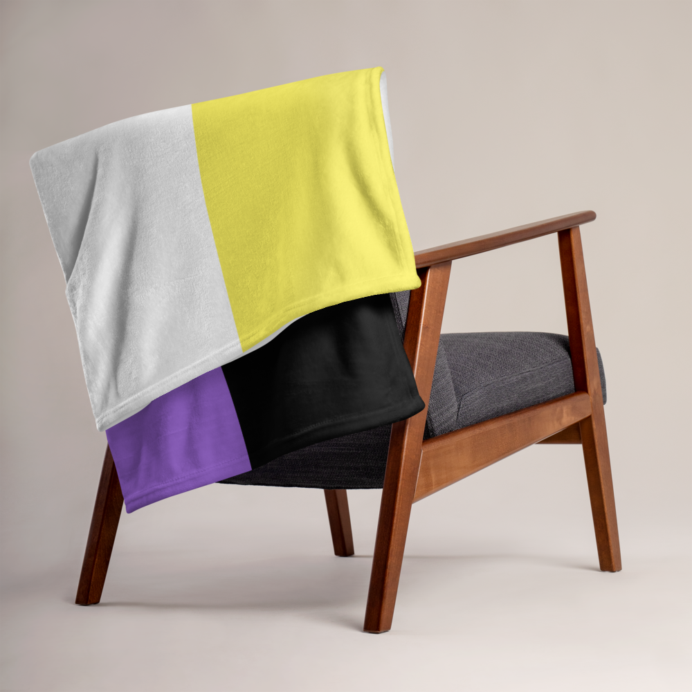 Nonbinary Pride Throw Blanket: Cozy LGBTQ+ Decorative Print