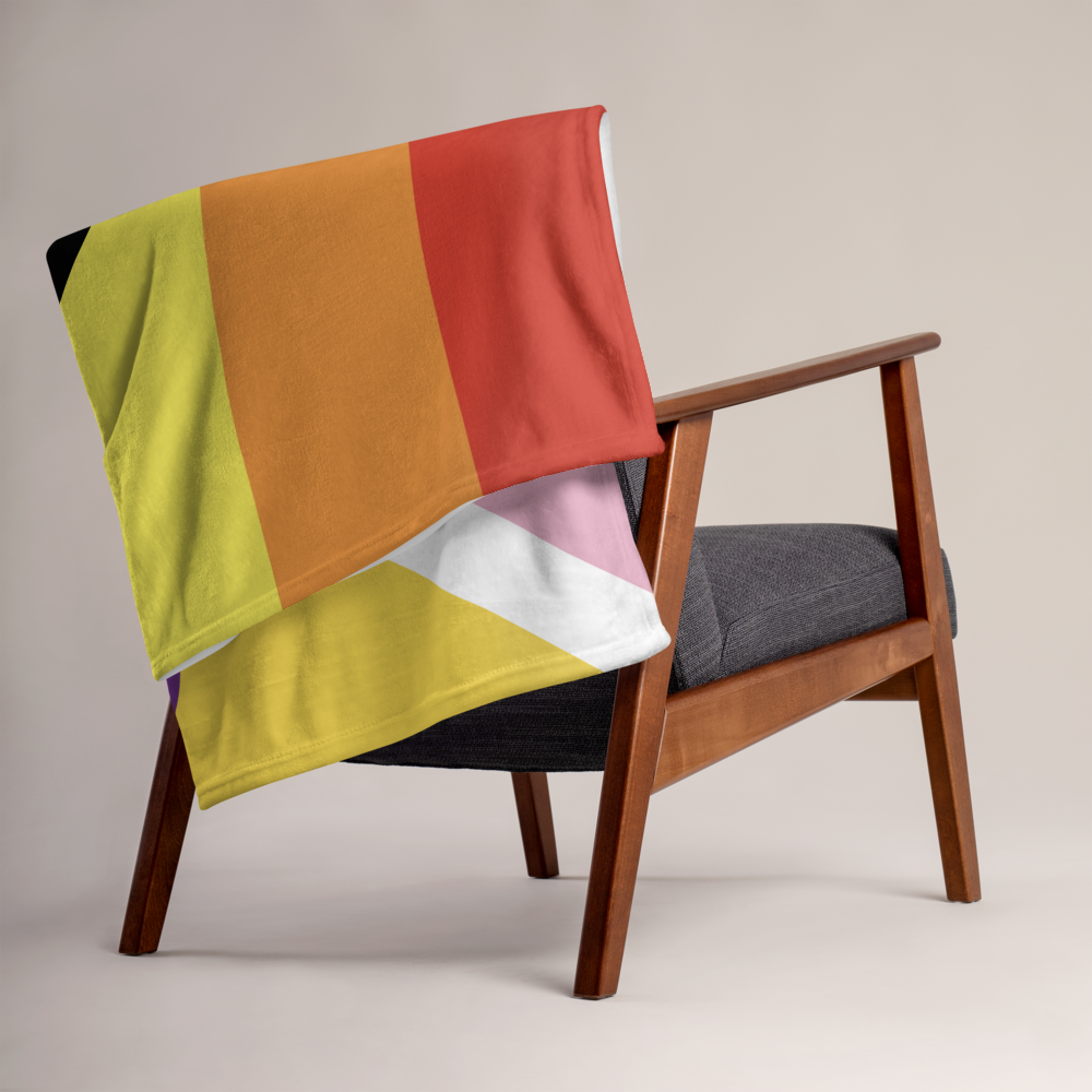 Intersex-Inclusive Pride Progress Pride Throw Blanket: Cozy LGBTQ+ Decorative Print