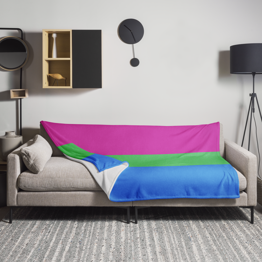 Polysexual Pride Throw Blanket: Cozy LGBTQ+ Decorative Print