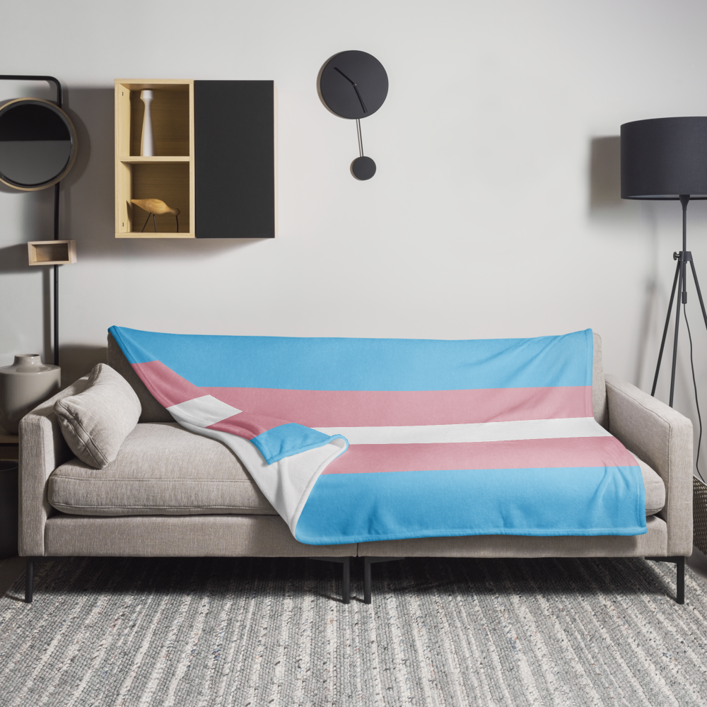Transgender Pride Throw Blanket: Cozy LGBTQ+ Decorative Print