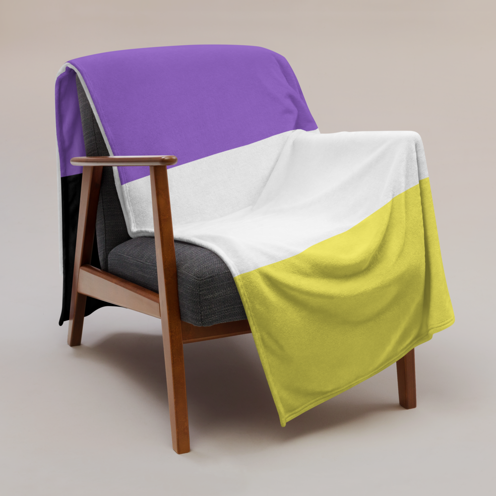 Nonbinary Pride Throw Blanket: Cozy LGBTQ+ Decorative Print