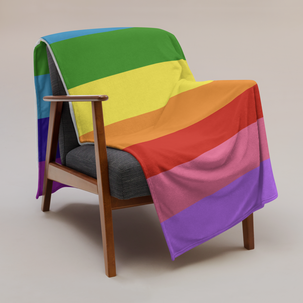 Gilbert Baker Pride Throw Blanket: Cozy LGBTQ+ Decorative Print