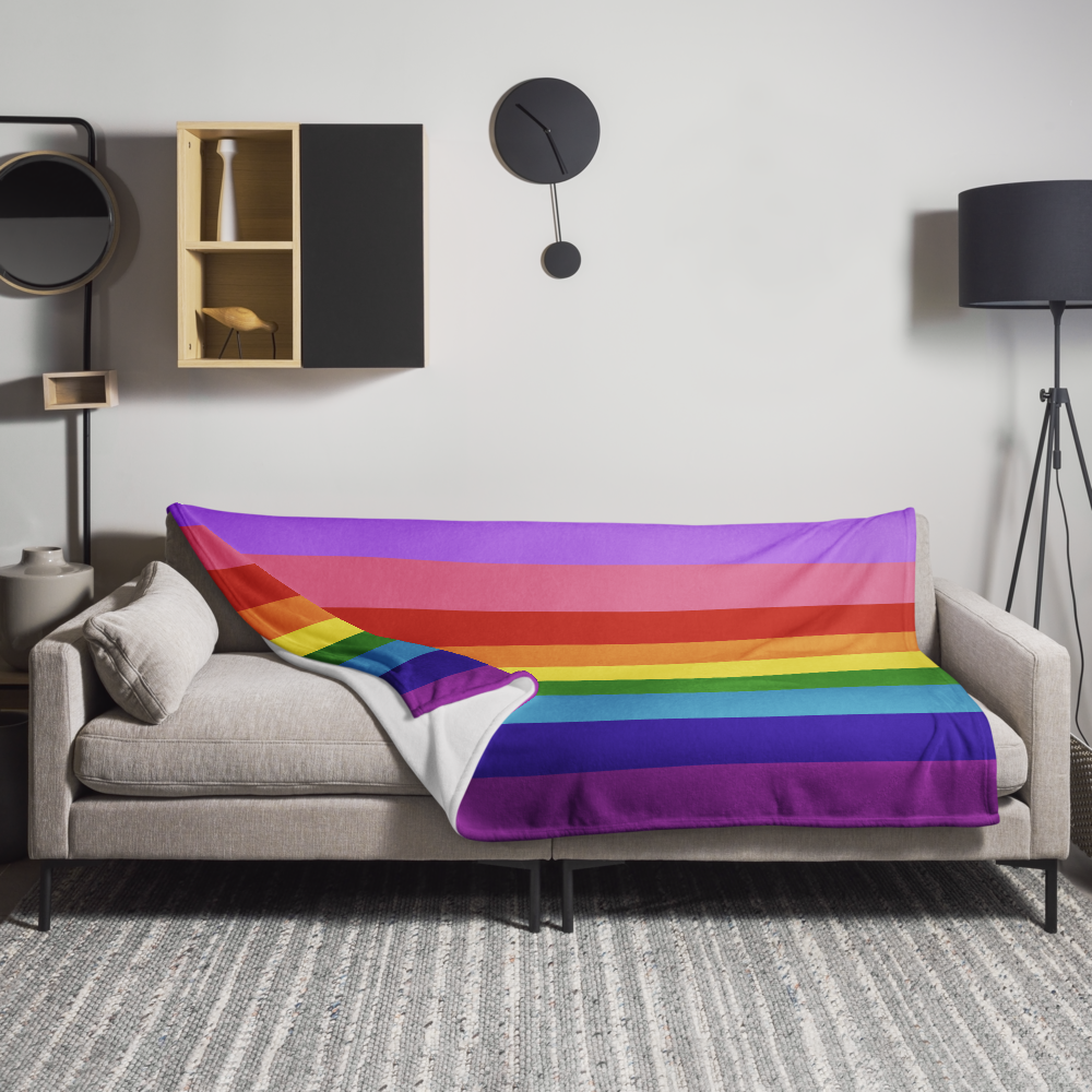 Gilbert Baker Pride Throw Blanket: Cozy LGBTQ+ Decorative Print