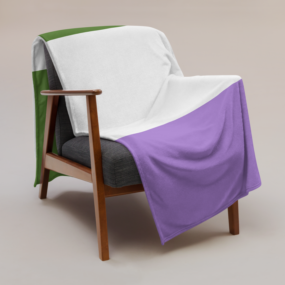 Genderqueer Pride Throw Blanket: Cozy LGBTQ+ Decorative Print