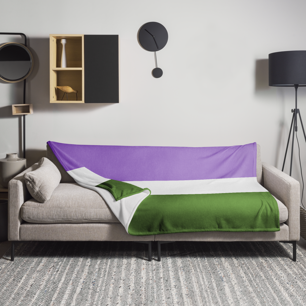 Genderqueer Pride Throw Blanket: Cozy LGBTQ+ Decorative Print