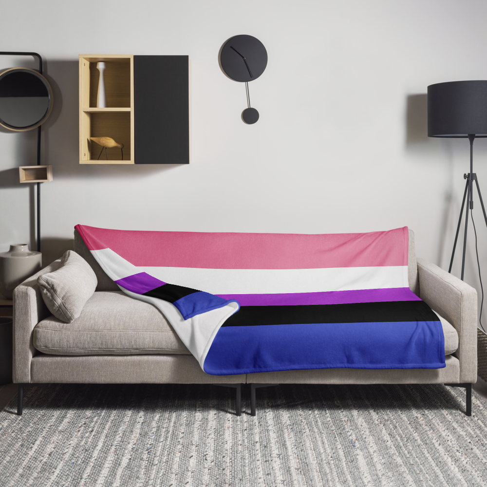 Genderfluid Pride Throw Blanket: Cozy LGBTQ+ Decorative Print