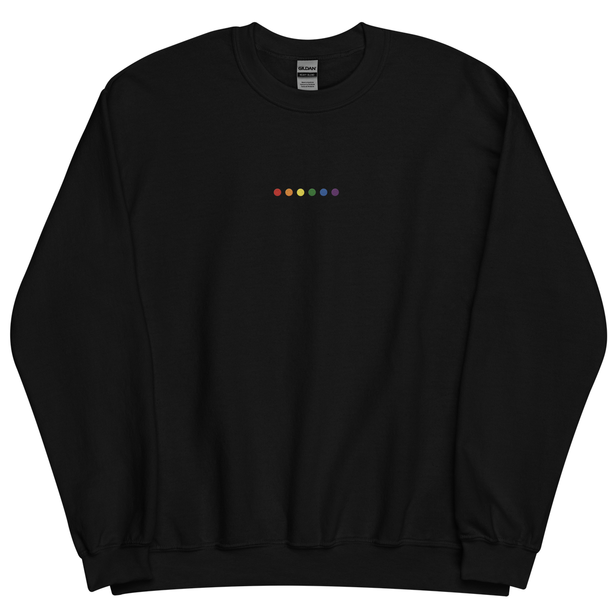 Embroidered Pride Sweatshirt: Pride Flag Horizontal Circle Design