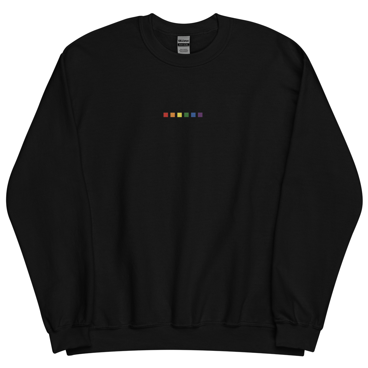 Embroidered Pride Sweatshirt: Pride Flag Horizontal Square Design