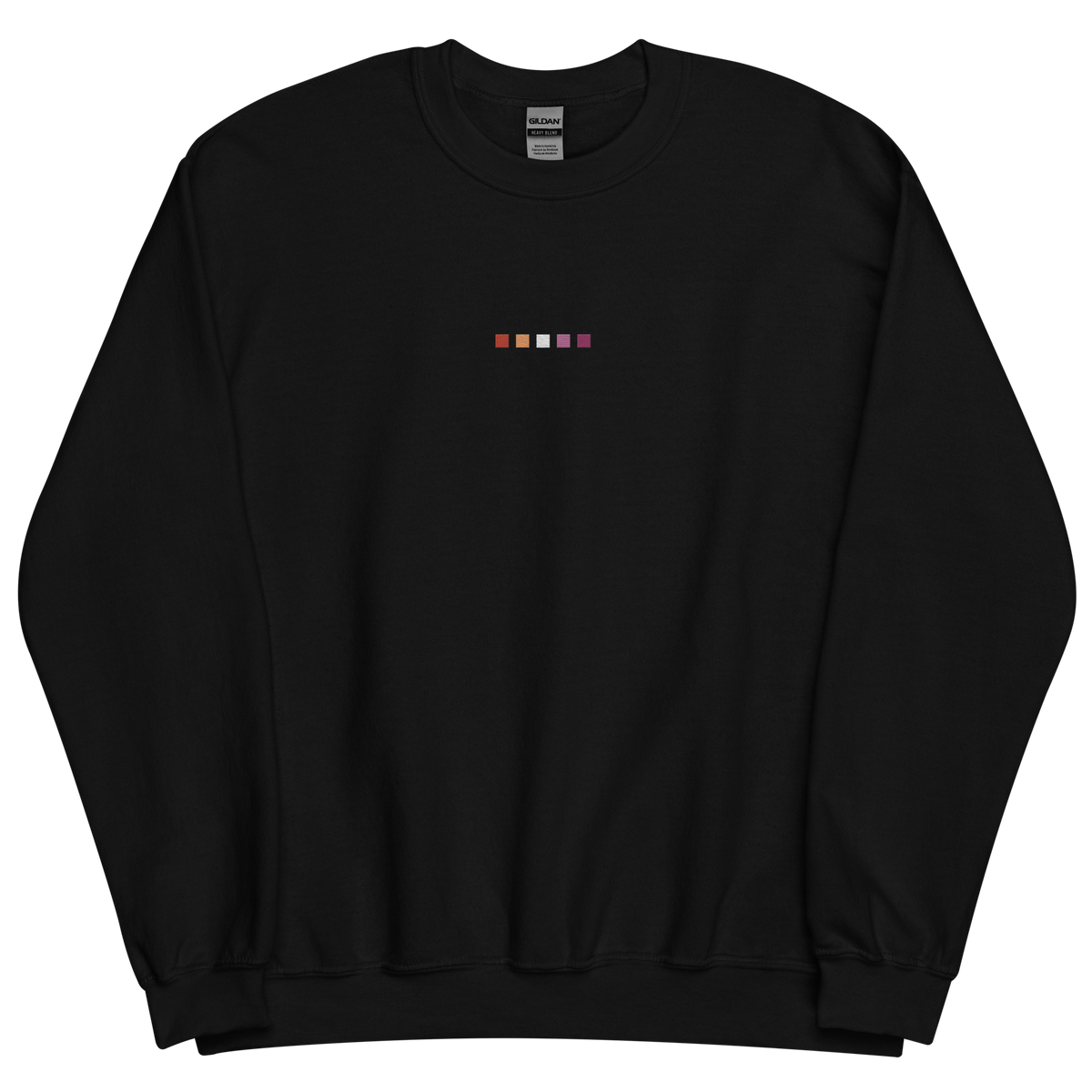 Embroidered Lesbian Sweatshirt: Pride Flag Horizontal Square Design