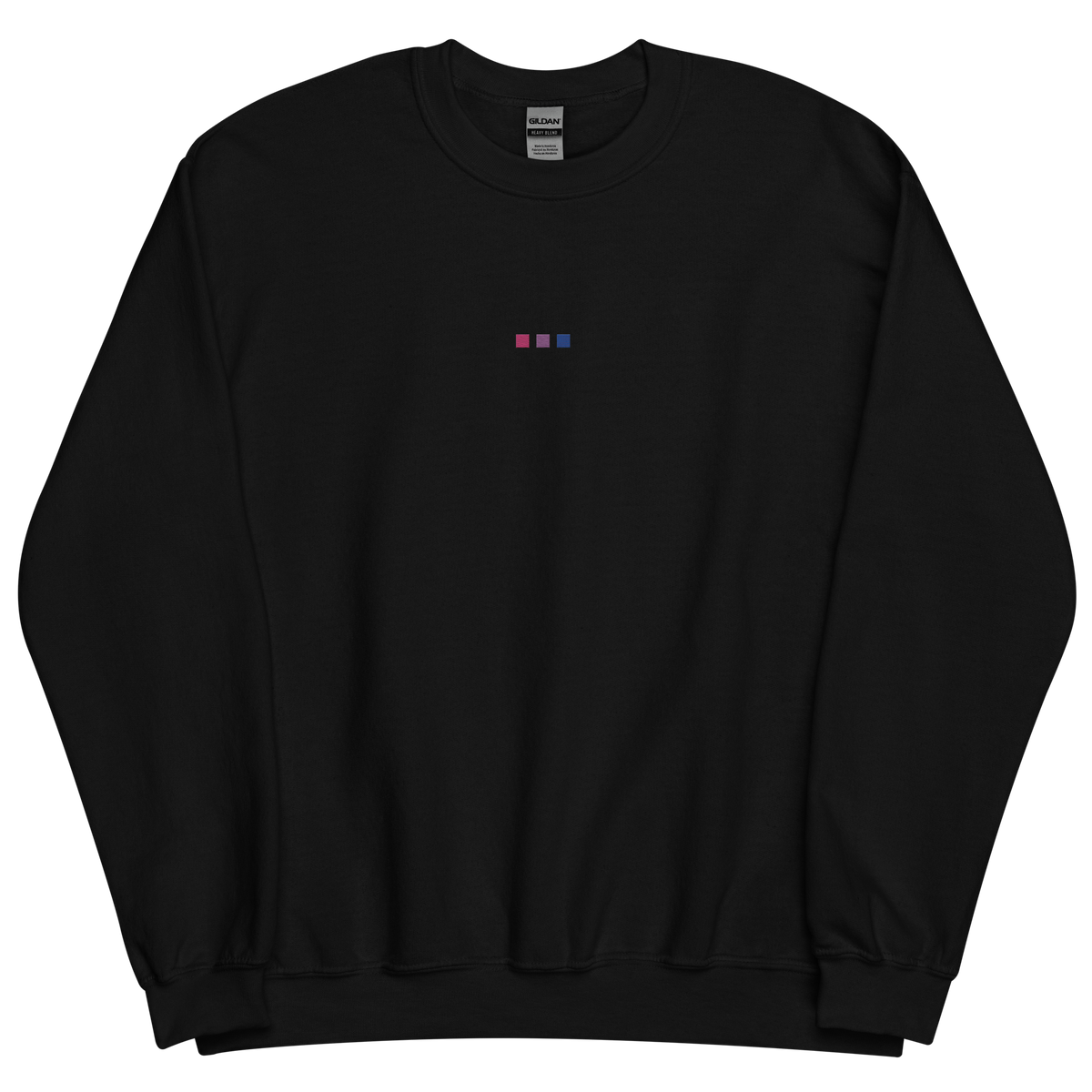 Embroidered Bisexual Sweatshirt: Pride Flag Horizontal Square Design