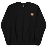 Gilbert Baker Pride Flag Embroidered Heart Sweater: Celebratory LGBTQ+ Pride Design