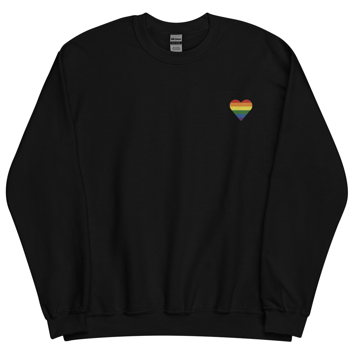 Pride Flag Embroidered Heart Sweater: Celebratory LGBTQ+ Pride Design