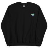 Gay Pride Flag Embroidered Heart Sweater: Celebratory LGBTQ+ Pride Design