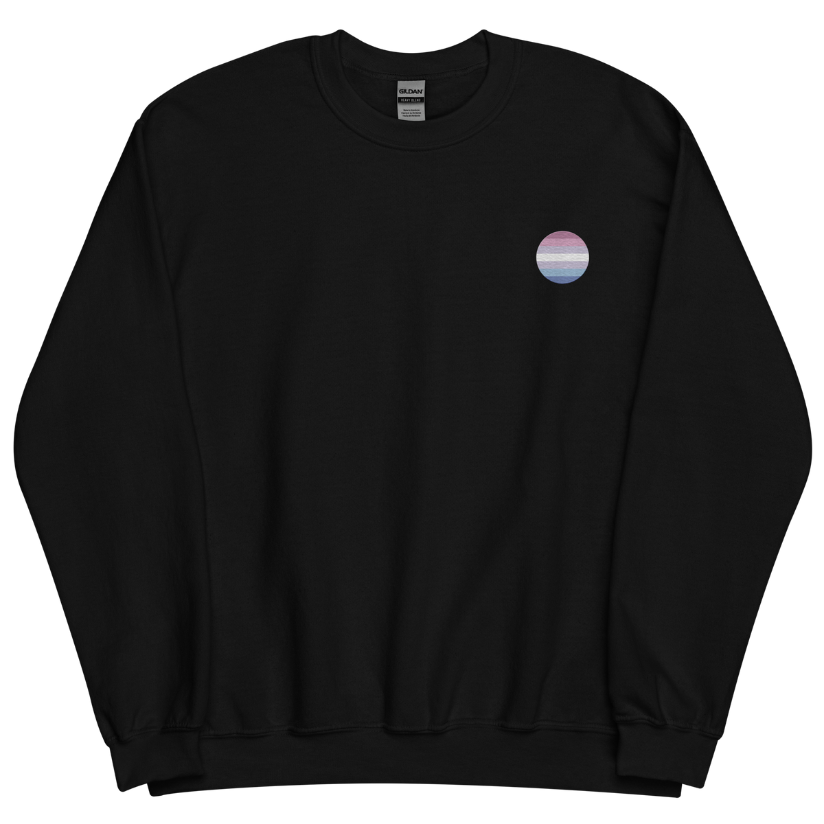 Bigender Flag Embroidered Circle Sweatshirt: Celebratory LGBTQ+ Pride Design