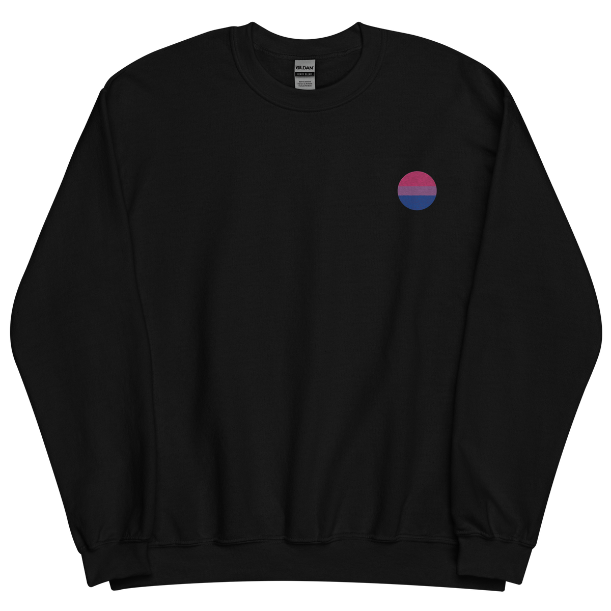 Bisexual Flag Embroidered Circle Sweatshirt: Celebratory LGBTQ+ Pride Design