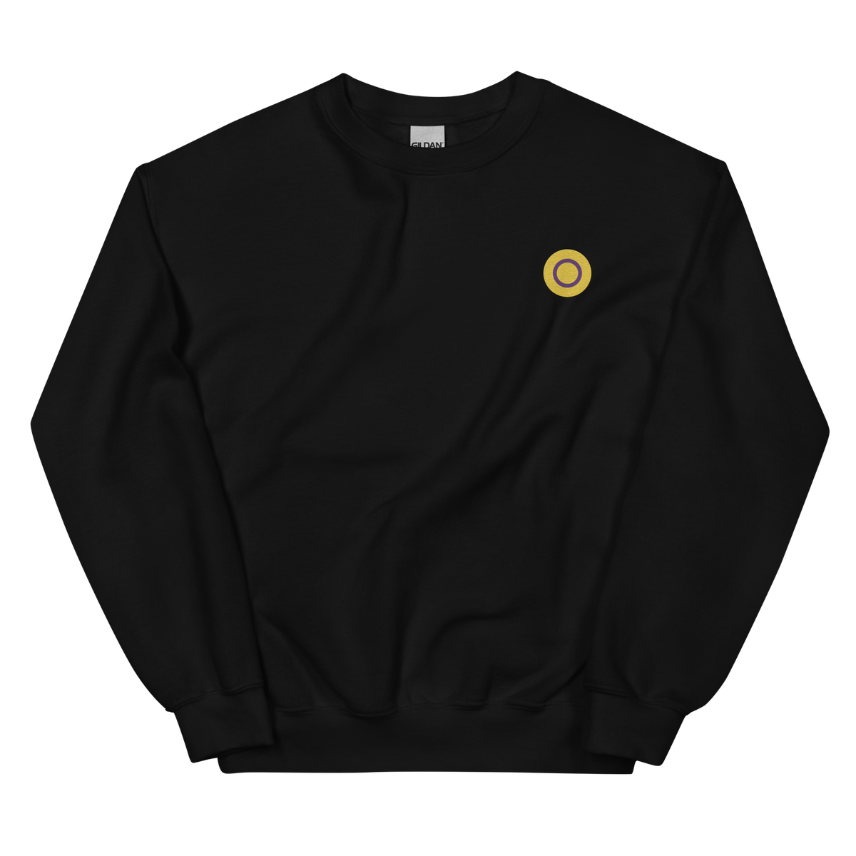 Intersex Flag Embroidered Circle Sweatshirt: Celebratory LGBTQ+ Pride Design